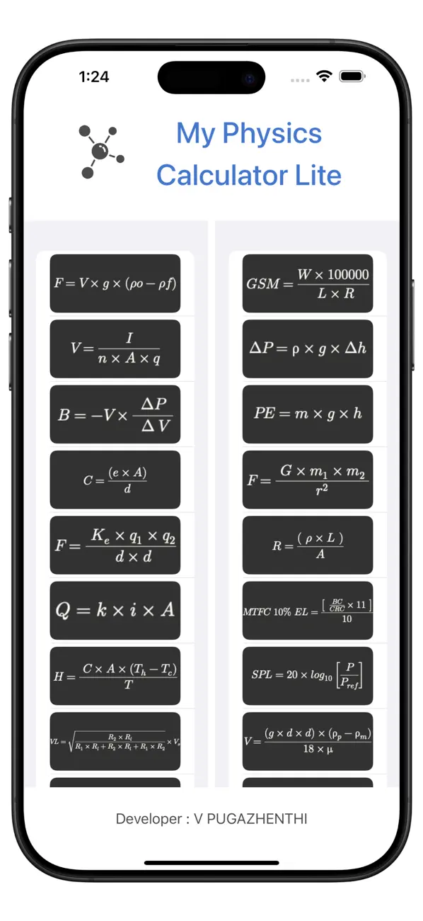 My Physics Calculator lite screenshot 6