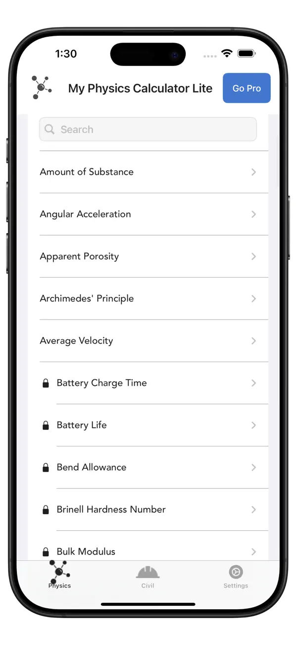 My Physics Calculator lite screenshot 5