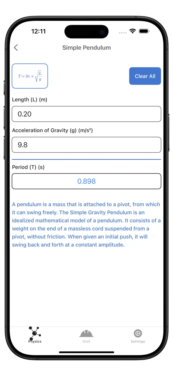My Physics Calculator lite screenshot 3