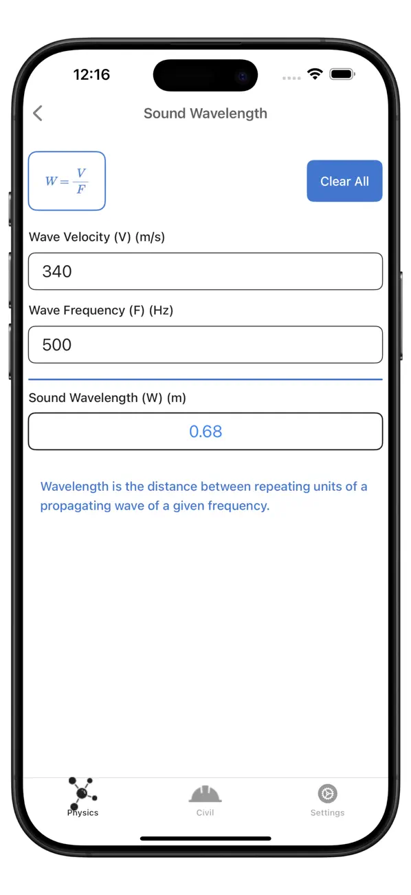 My Physics Calculator lite screenshot 1