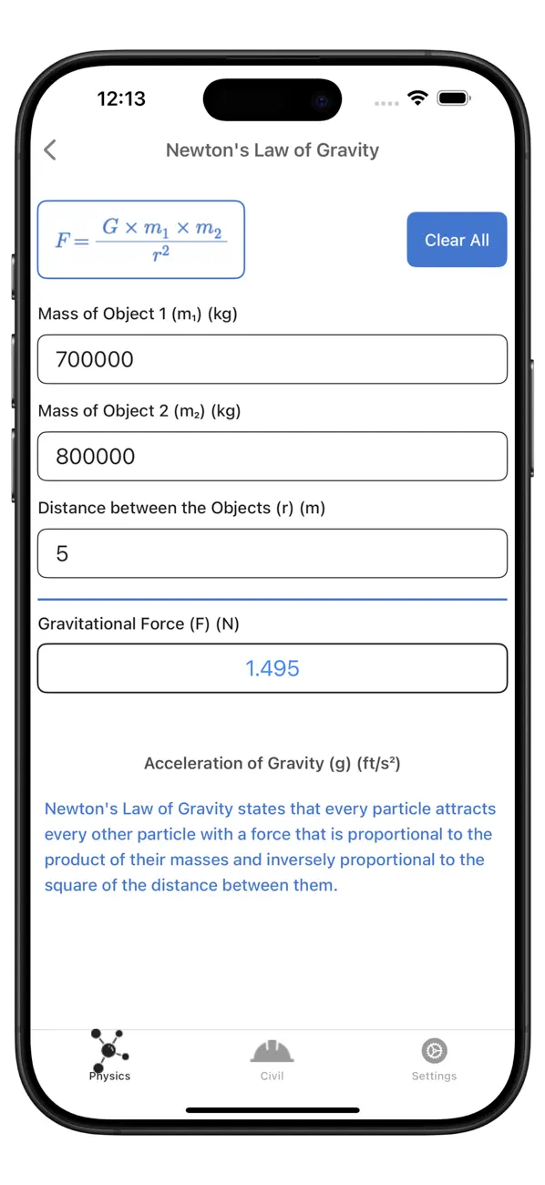 My Physics Calculator screenshot 2