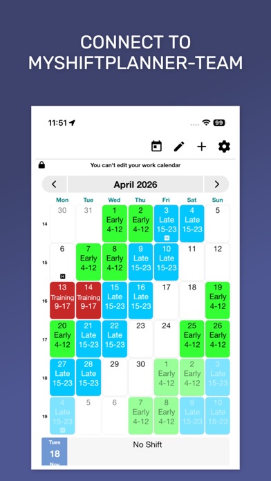 My Shift Planner - Calendar screenshot 2