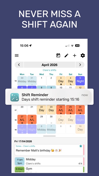 My Shift Planner - Calendar screenshot 9