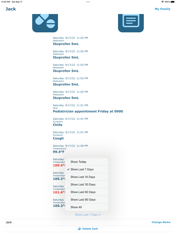My Sick Family Illness Tracker screenshot 7