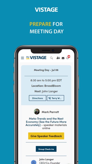 My Vistage screenshot 1