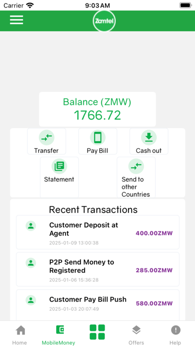 My Zamtel screenshot 2