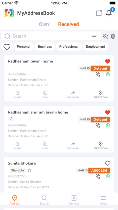 MyAddressBook IN screenshot 3