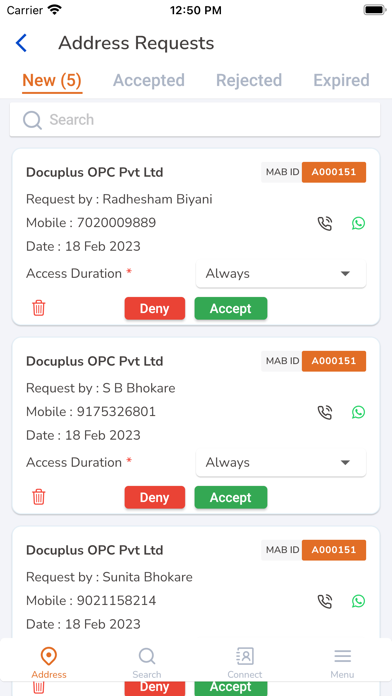 MyAddressBook IN screenshot 2