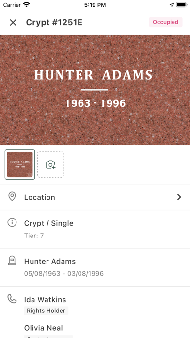 MyCemetery screenshot 1