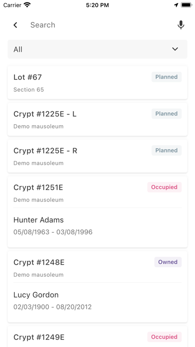 MyCemetery screenshot 2