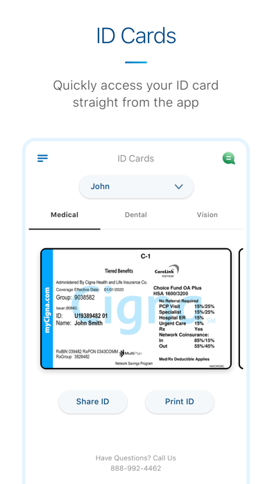 myCigna screenshot 2