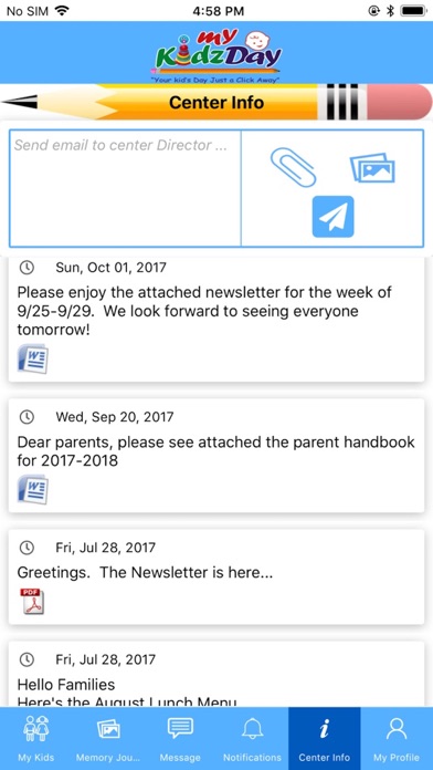 myKidzDay Parent-Childcare App screenshot 2