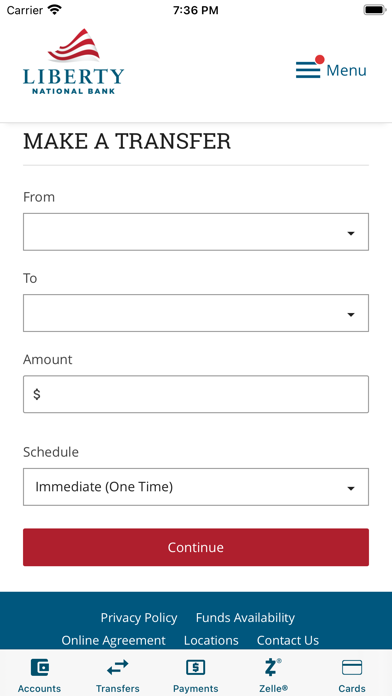 myLiberty Mobile Banking screenshot 2