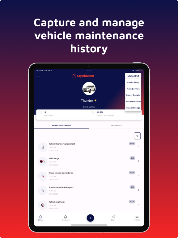 MyRide901 - Car Info Manager screenshot 6
