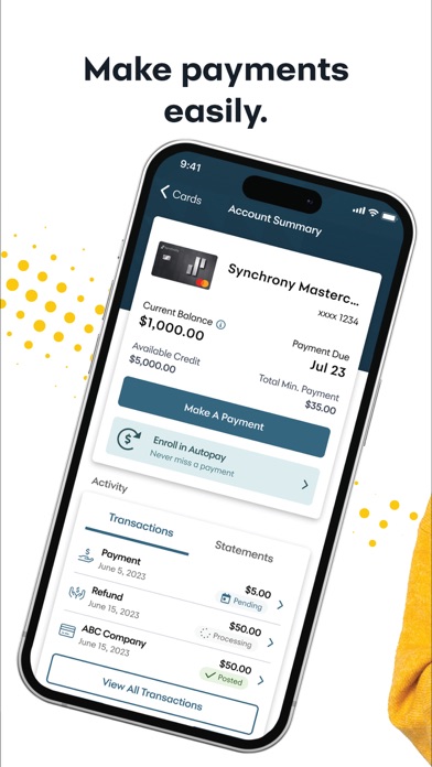 MySynchrony screenshot 2
