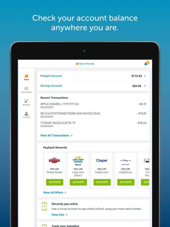 Netspend screenshot 1