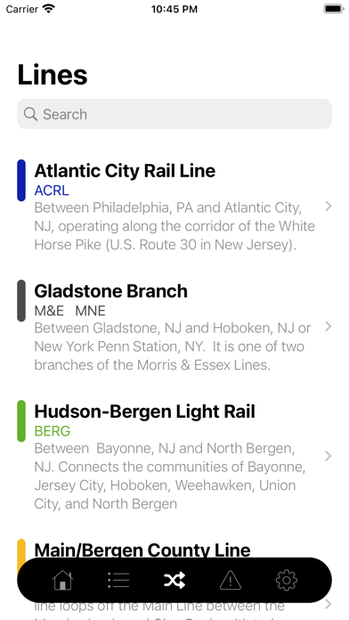 New Jersey Rail Departures screenshot 2