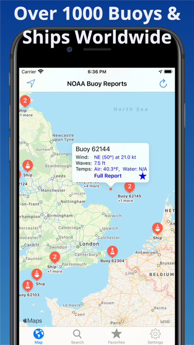 NOAA Buoy Reports screenshot 2