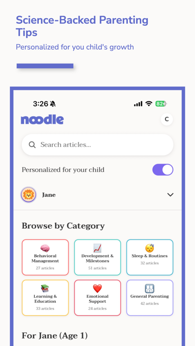 Noodle - AI Parenting Tips screenshot 1