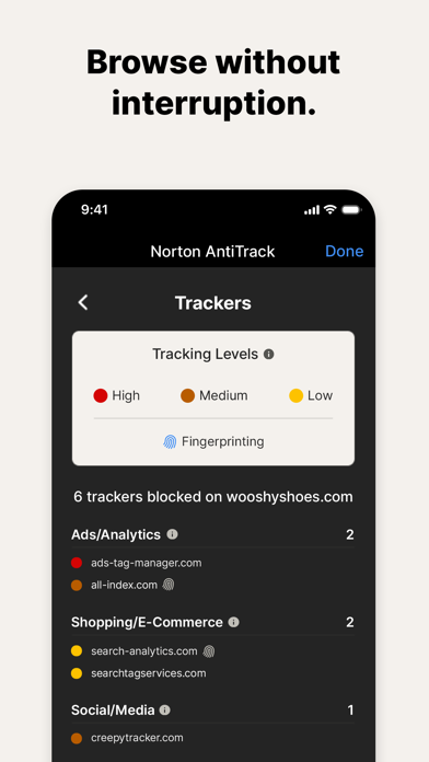 Norton AntiTrack screenshot 2