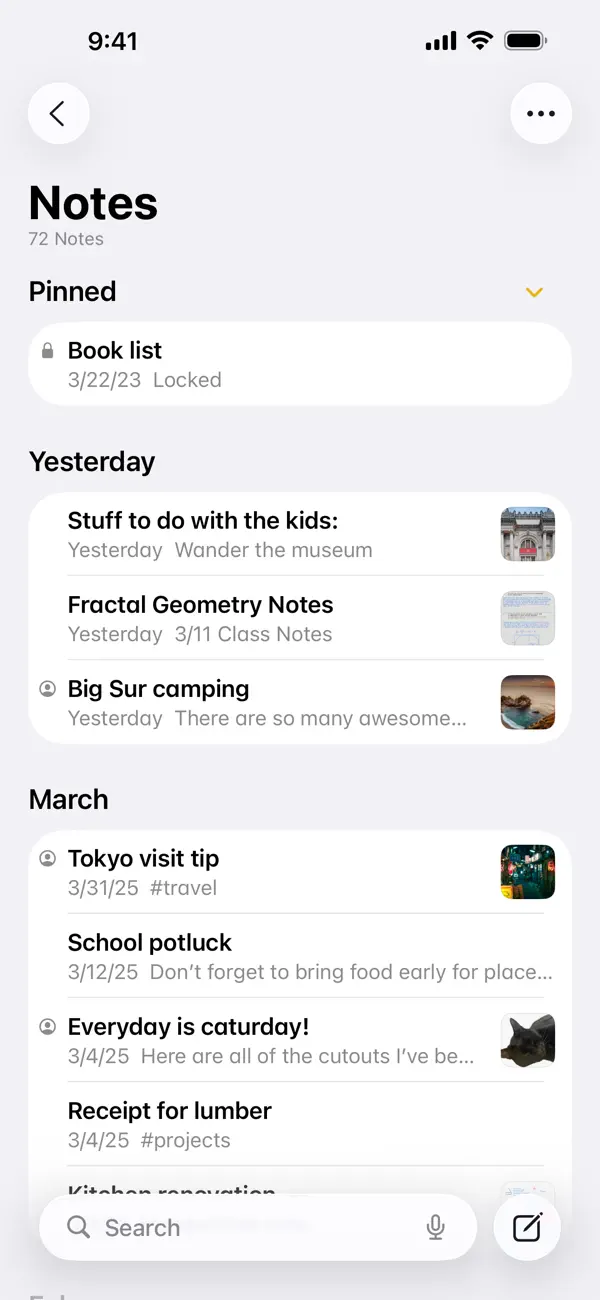 Notes screenshot 2