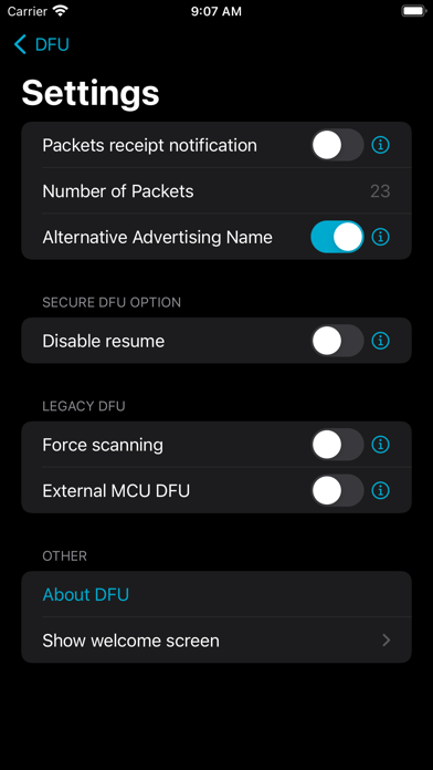 nRF Device Firmware Update screenshot 2