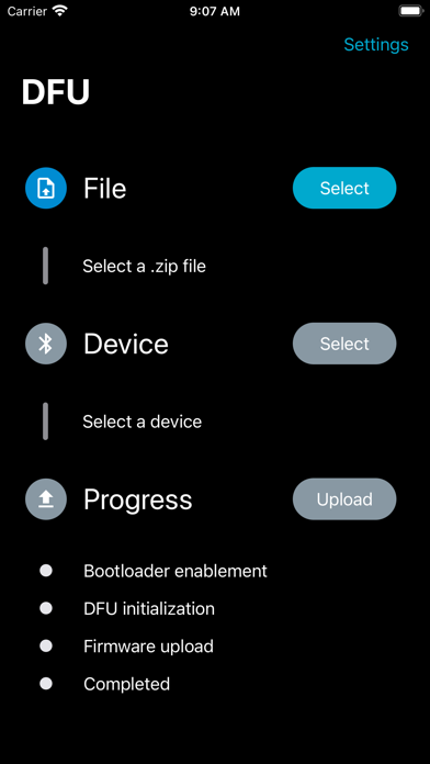 nRF Device Firmware Update screenshot 3