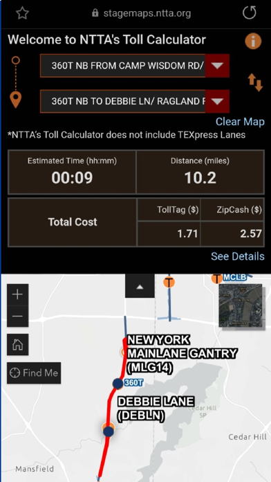 NTTA TollMate® screenshot 2