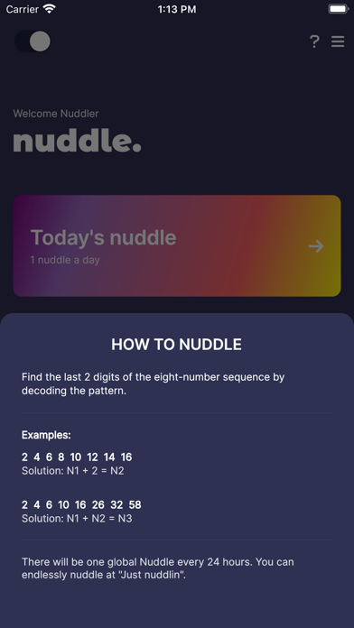 Nuddle · Number sequences screenshot 2