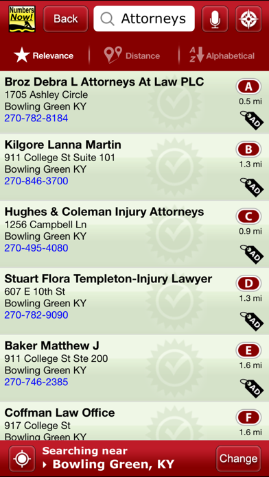Numbers Now! Yellow Pages screenshot 3