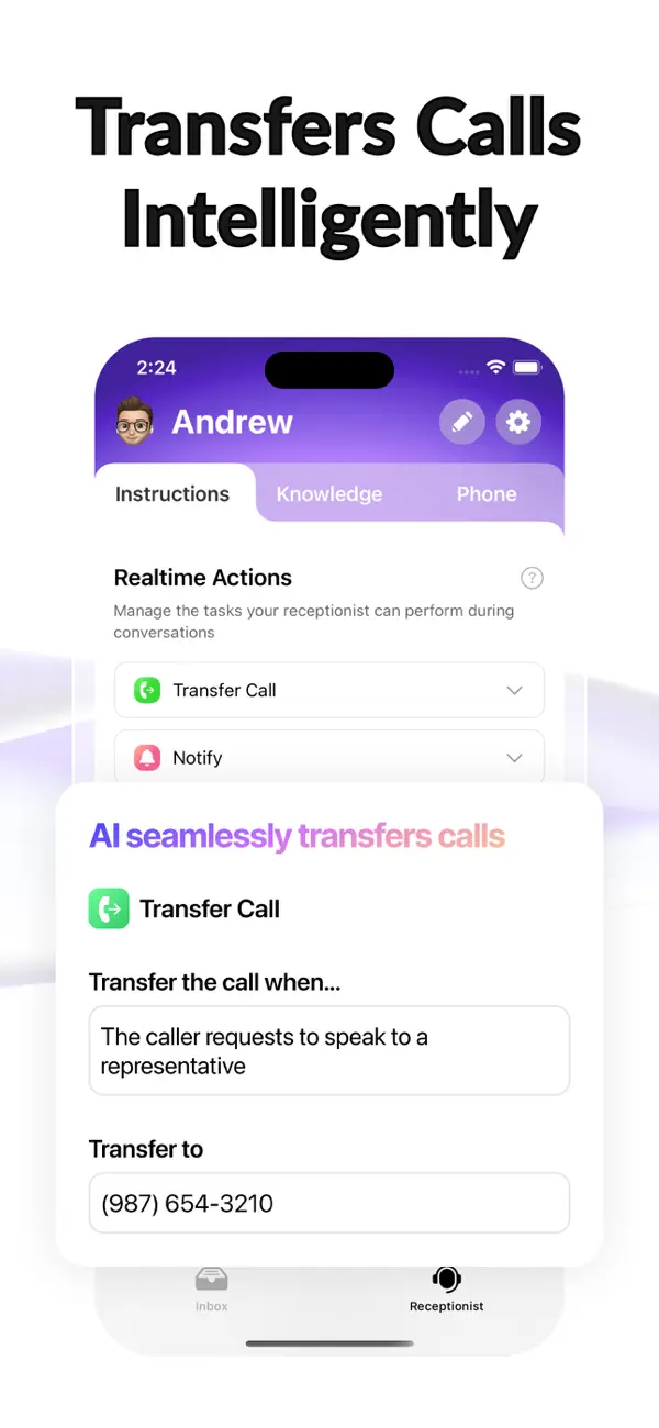 NuPhone - AI Receptionist screenshot 1