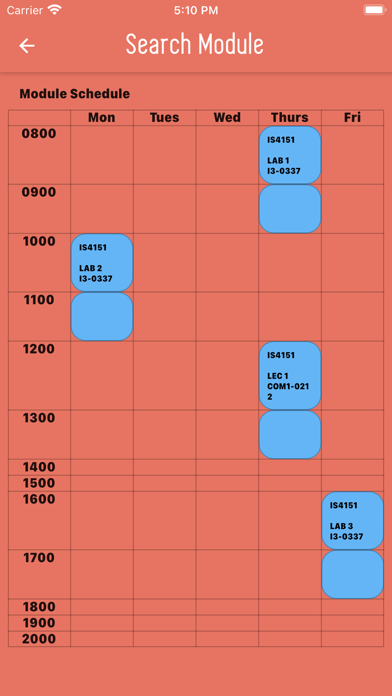 NUS Module Planner screenshot 1