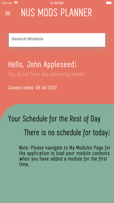 NUS Module Planner screenshot 3