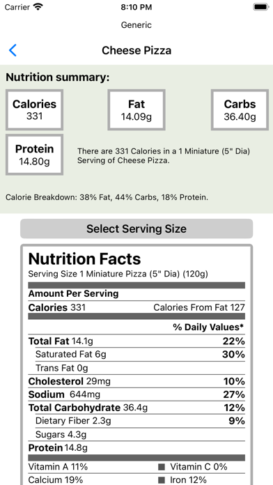 Nutrition Info screenshot 2