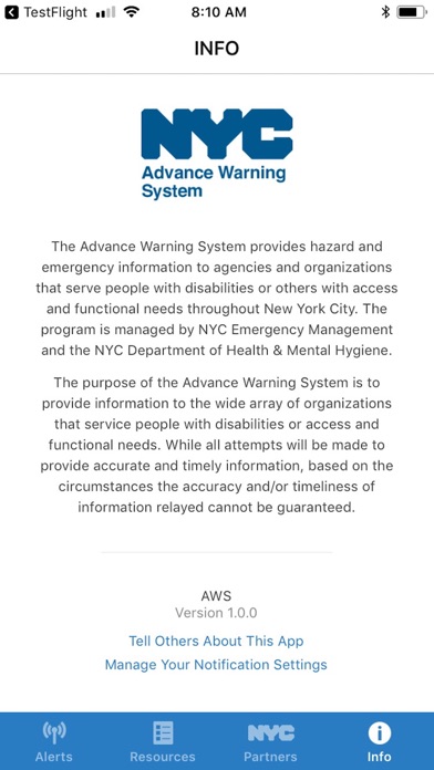 NYC Advance Warning System screenshot 1