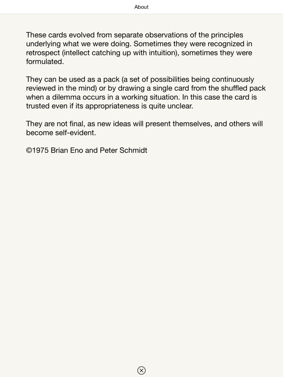 Oblique Strategies SE screenshot 1