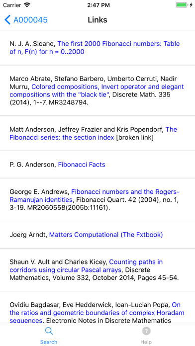 OEIS Client screenshot 2