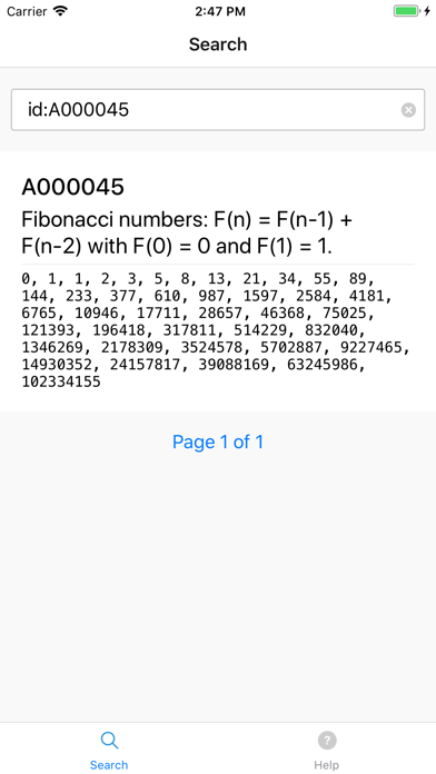 OEIS Client screenshot 1