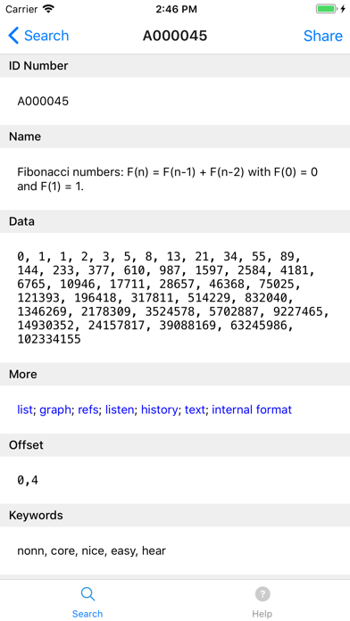 OEIS Client screenshot 3