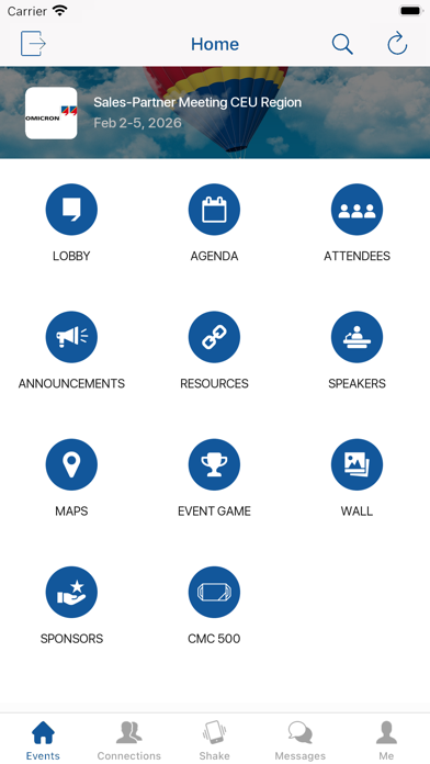 OMICRON Events screenshot 2