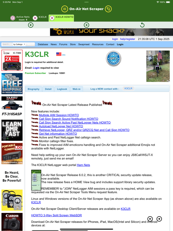 On-Air Net Scraper screenshot 1