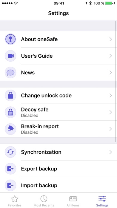oneSafe+ password manager screenshot 1