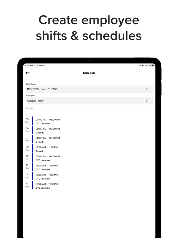 OnTheClock employee time clock screenshot 2