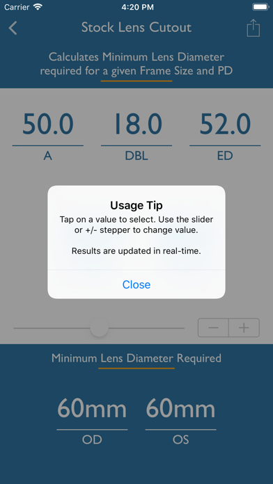 Optical Calculator for ECPs screenshot 4