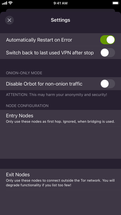 Orbot screenshot 2