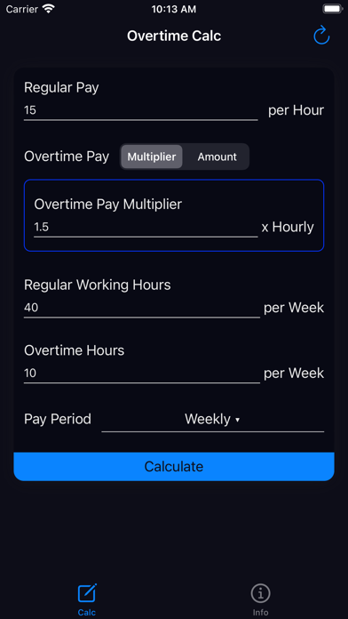 Overtime Calculator - Pay Calc screenshot 1