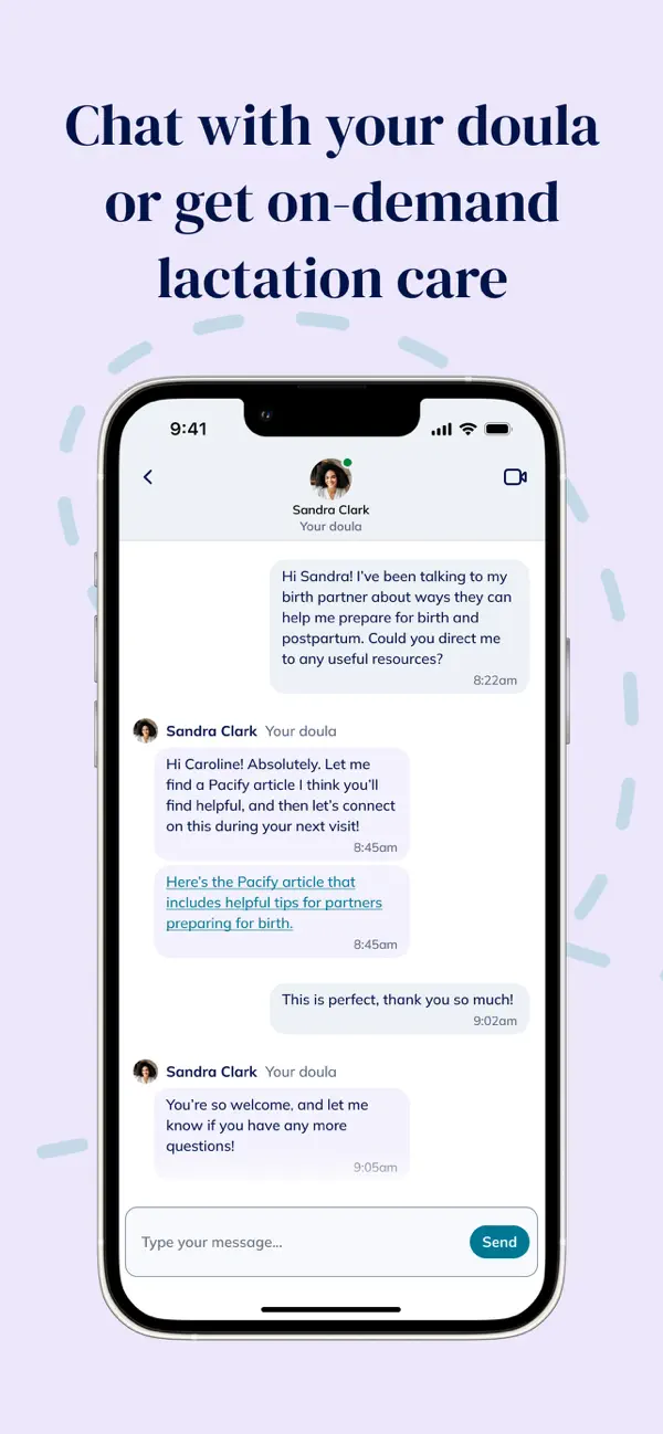 Pacify: Doula & Lactation Care screenshot 2