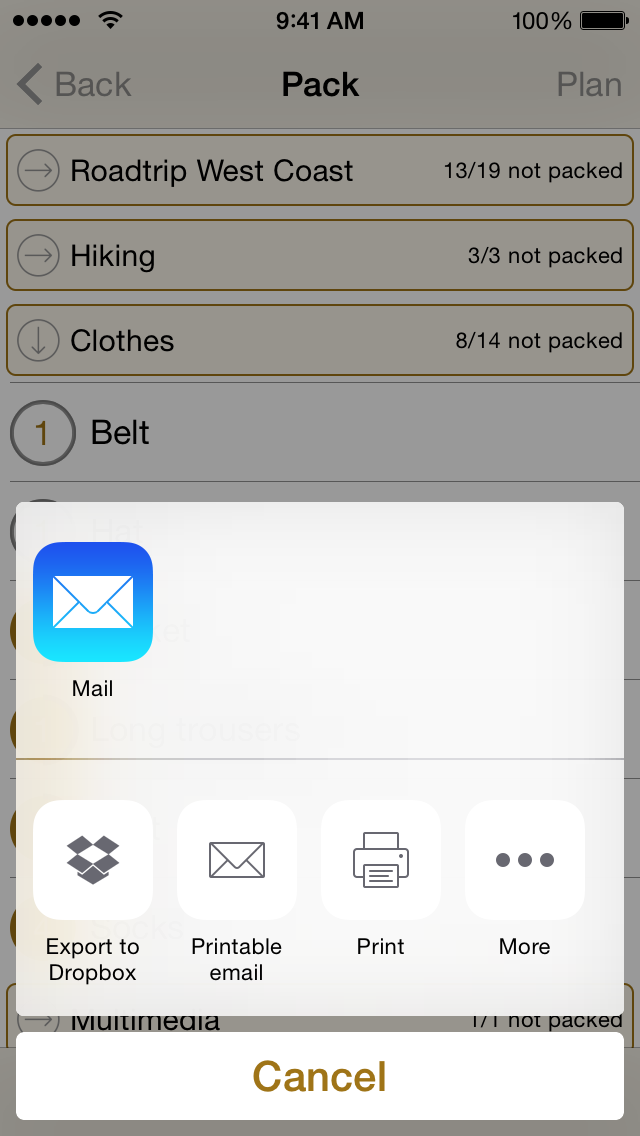 Pack The Bag Pro screenshot 1