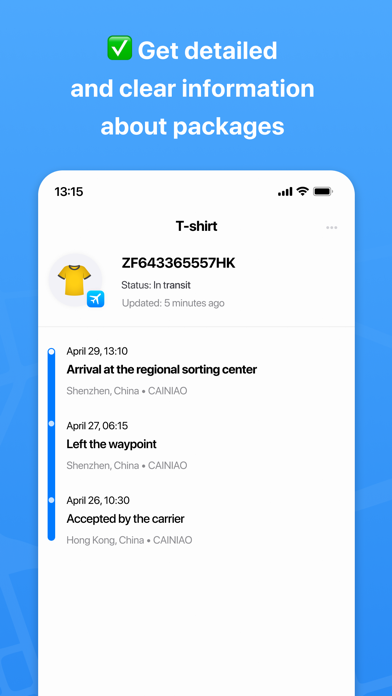 Package tracker: Parcels Hub screenshot 1