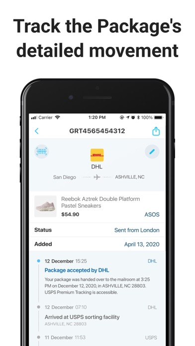 Package Tracker - pkge Mobile screenshot 1